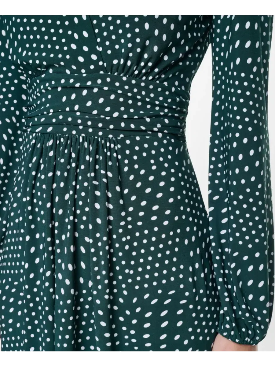Платье-миди с запахом и длинным рукавом DKNY, Malachite Coconut — изображение 4 из 5