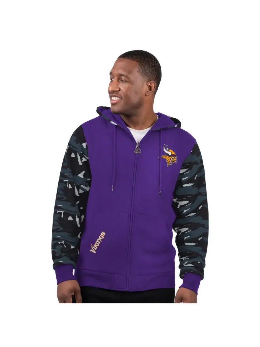 Starter Мужская фиолетовая толстовка на молнии с символикой Minnesota Vikings Thursday Night — изображение 1 из 2