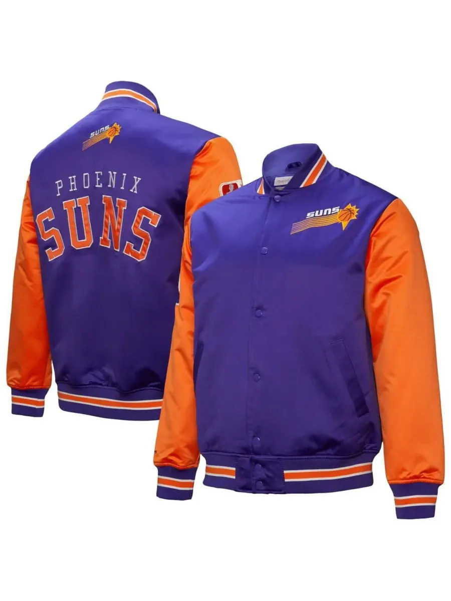 Mitchell & Ness Мужская фиолетовая атласная куртка Phoenix Suns Hardwood Classic Primetime с — изображение 1 из 5, фиолетовый
