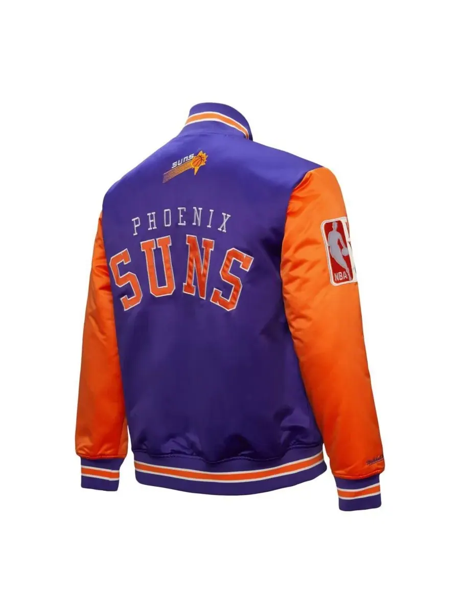 Mitchell & Ness Мужская фиолетовая атласная куртка Phoenix Suns Hardwood Classic Primetime с — изображение 4 из 5, фиолетовый