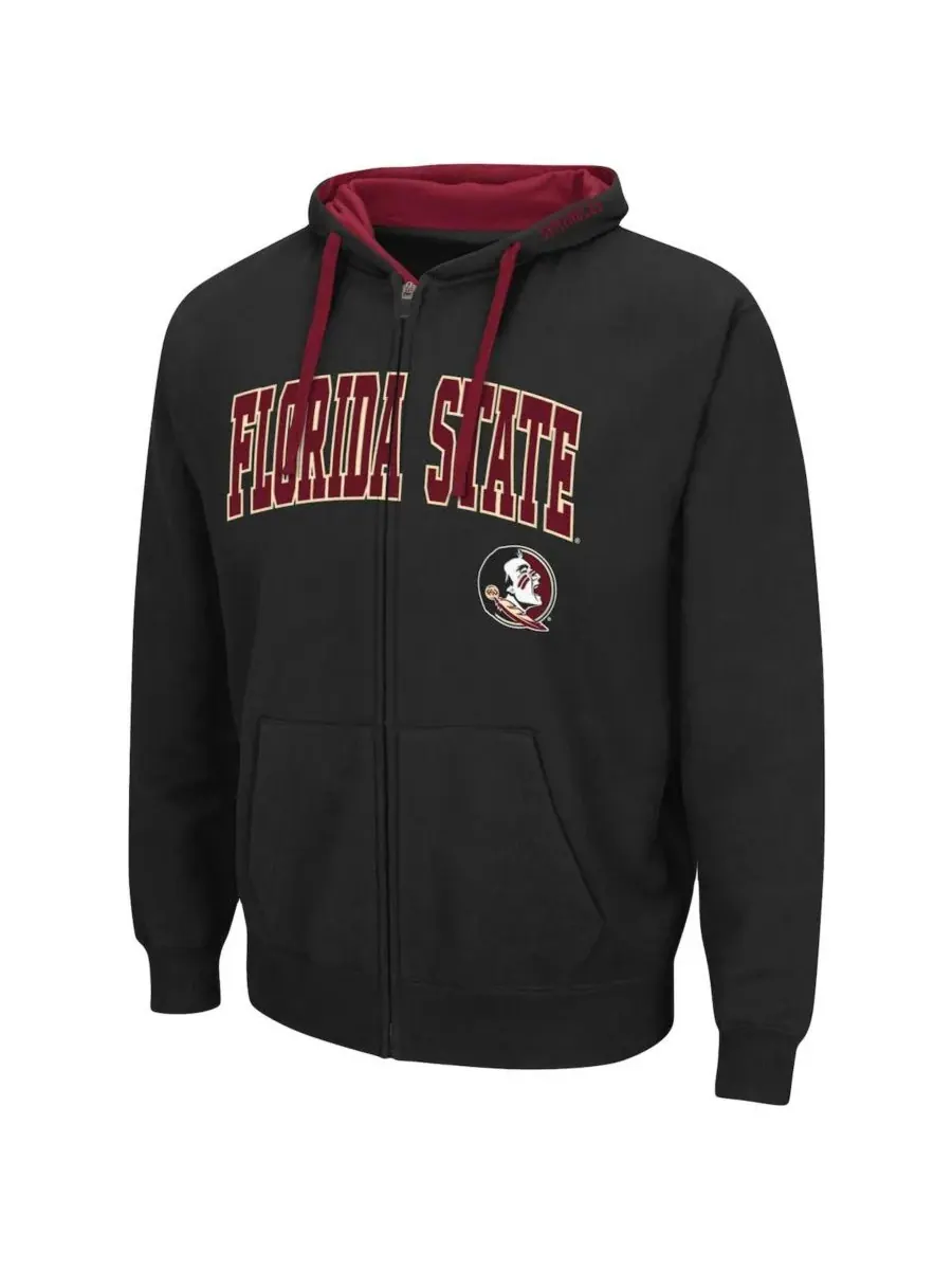 Colosseum Мужская черная толстовка на молнии с символикой Florida State Seminoles, больших размеров — изображение 3 из 3