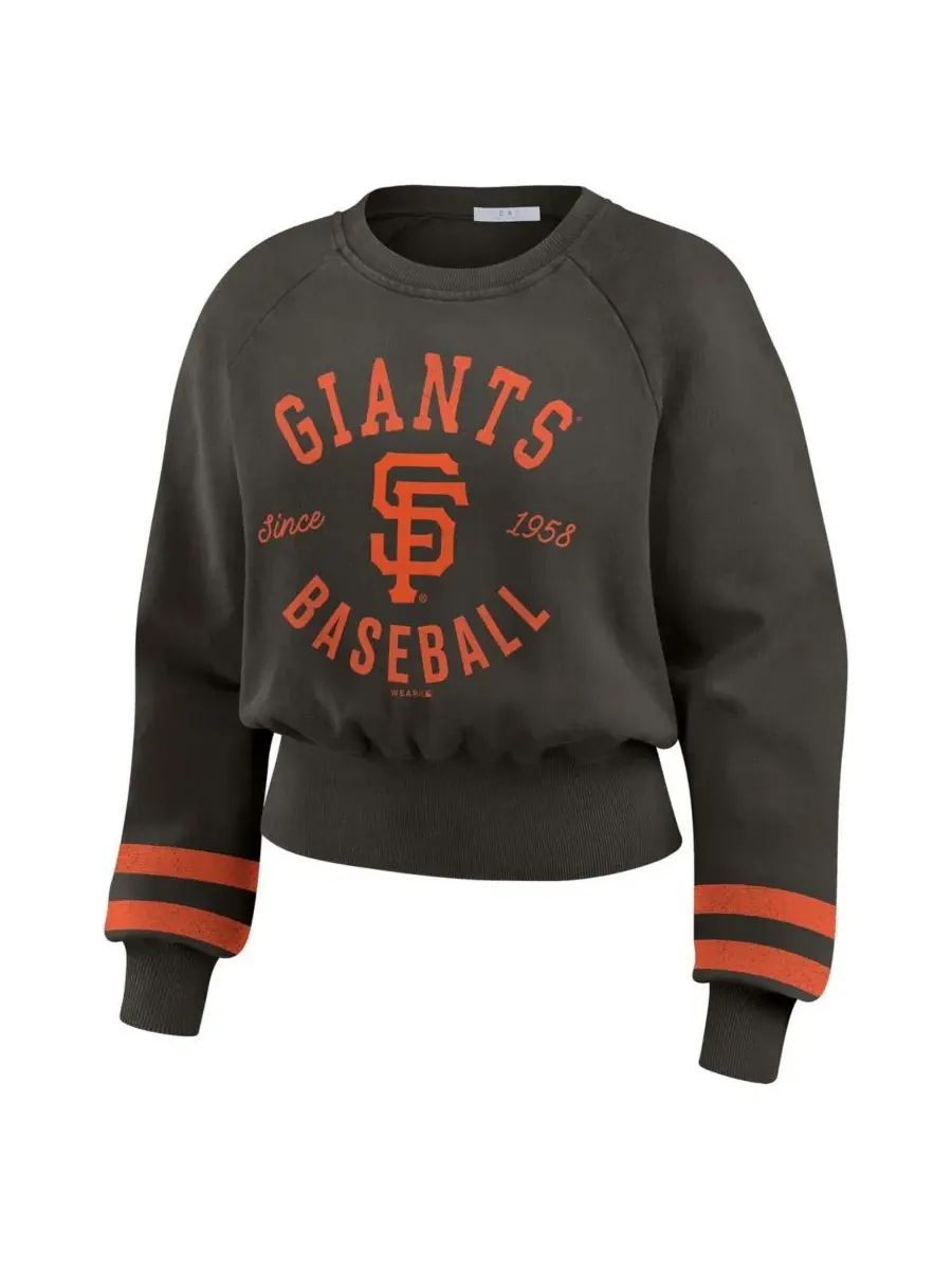 WEAR by Erin Andrews Женская черная укороченная толстовка с винтажным принтом San Francisco Giants — изображение 2 из 4