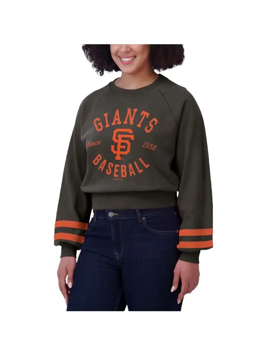 WEAR by Erin Andrews Женская черная укороченная толстовка с винтажным принтом San Francisco Giants — изображение 4 из 4