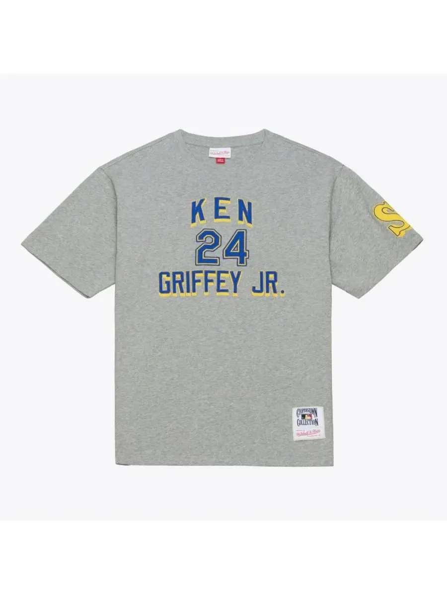 Футболка с принтом Ken Griffey Jr. Player Collection Mitchell & Ness — изображение 1 из 5, серый