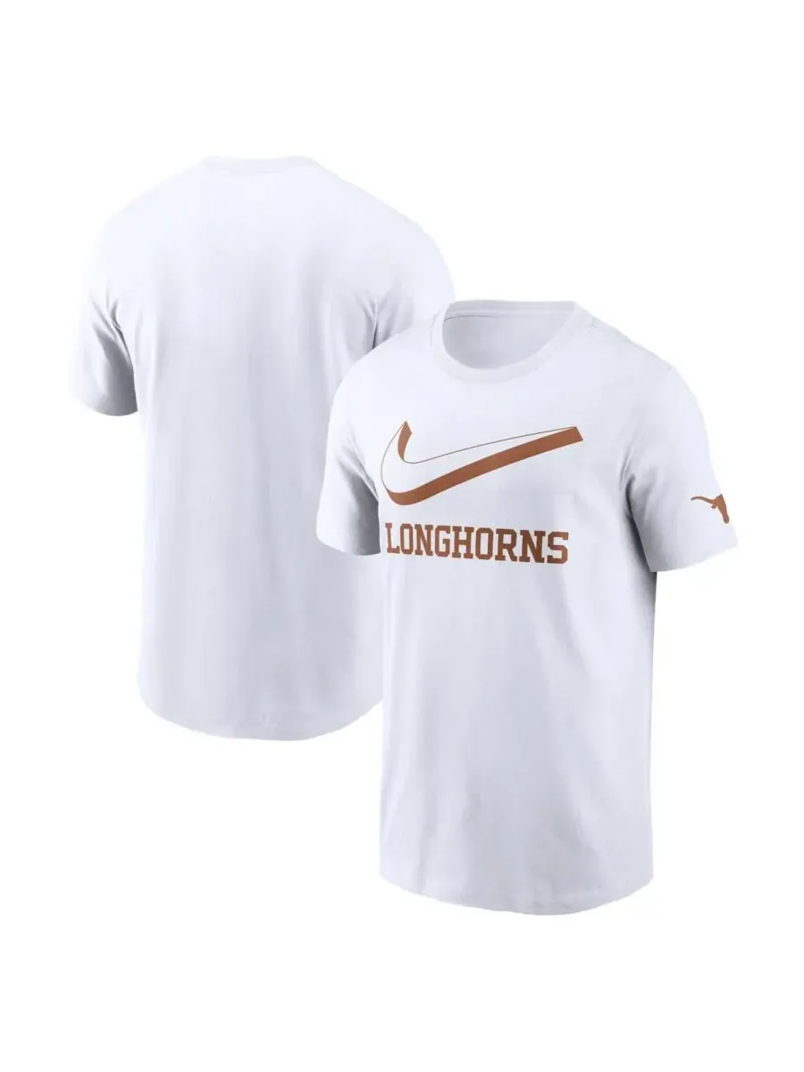 Nike Мужская белая футболка Texas Longhorns Primetime с логотипом Swoosh, посвященная двум хитам — изображение 1 из 3, белый