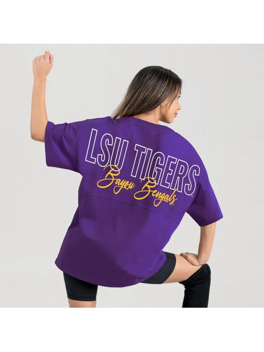 Gameday Couture Женская фиолетовая футболка LSU Tigers Oversized Back at Ya — изображение 2 из 5, фиолетовый