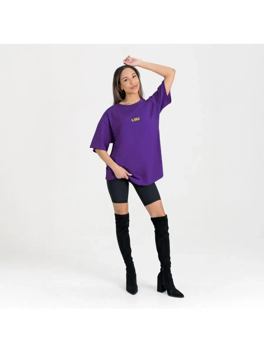 Gameday Couture Женская фиолетовая футболка LSU Tigers Oversized Back at Ya — изображение 3 из 5, фиолетовый