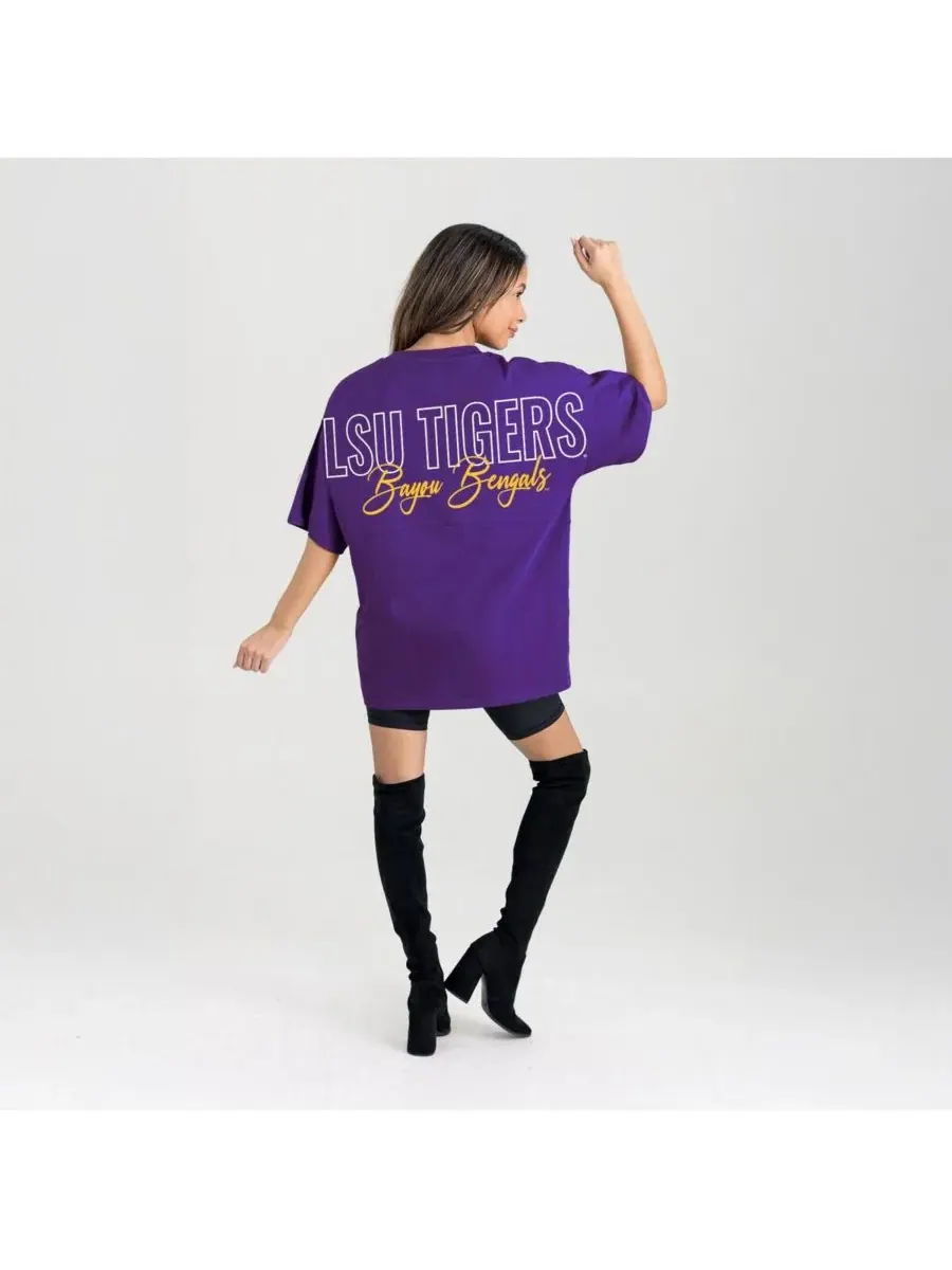 Gameday Couture Женская фиолетовая футболка LSU Tigers Oversized Back at Ya — изображение 4 из 5, фиолетовый