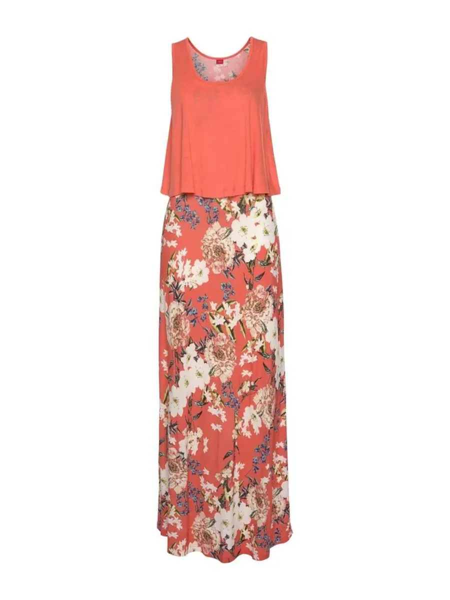 Макси-платье с эффектом наслоения LASCANA, Coral-Patterned — изображение 4 из 6