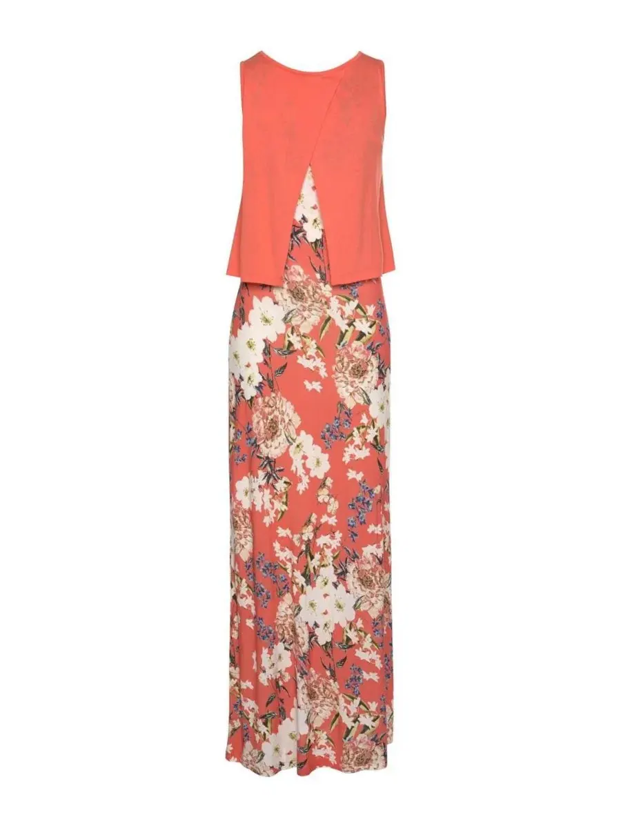 Макси-платье с эффектом наслоения LASCANA, Coral-Patterned — изображение 6 из 6