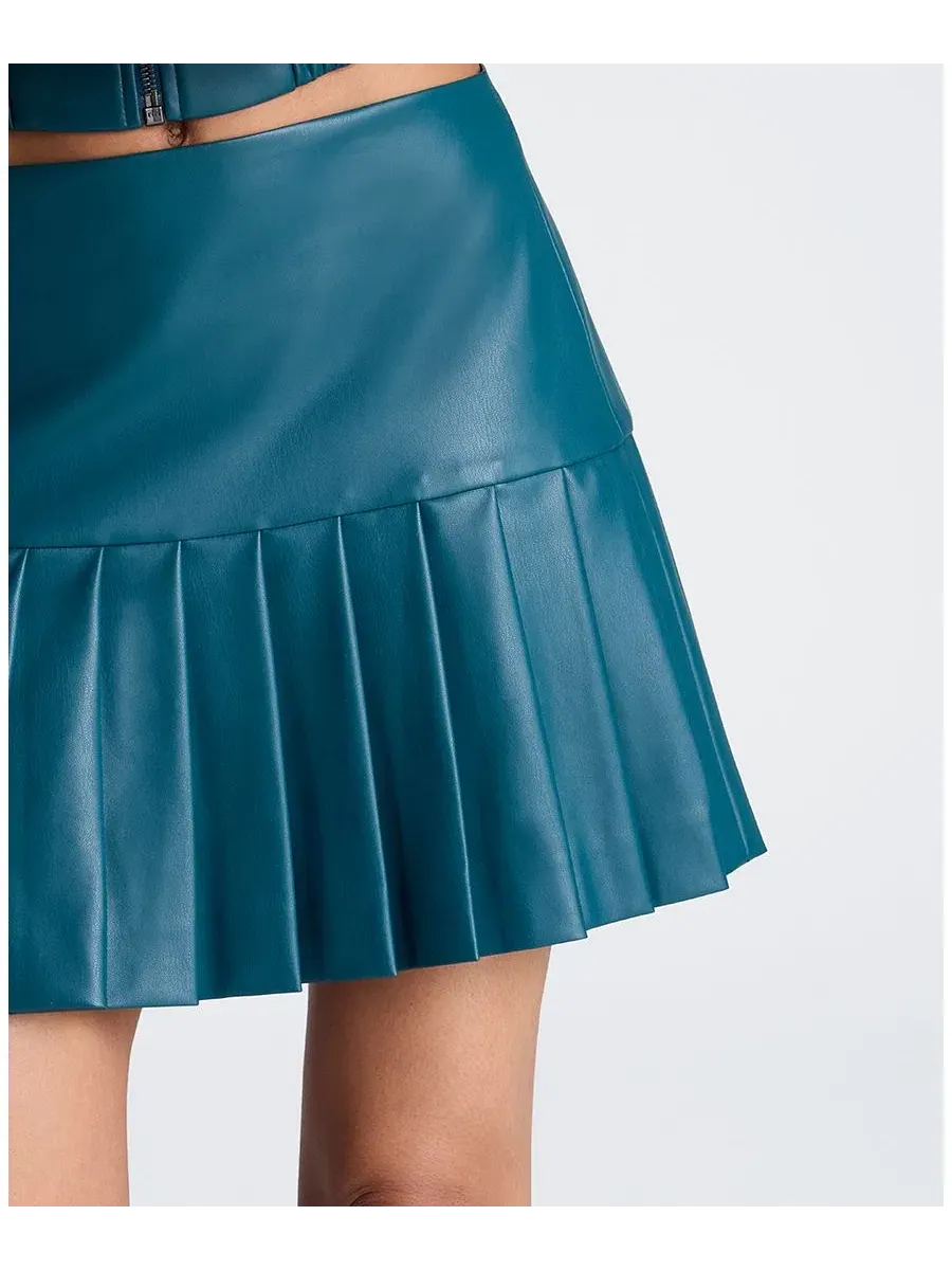 Юбка мини с плиссировкой Kenneth Cole, Teal Dusk — изображение 6 из 7