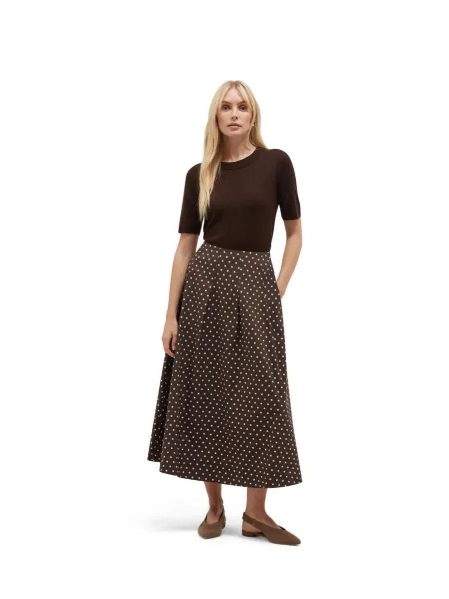 Юбка миди A-силуэта с принтом, модель Antonella Hobbs London, Brownivory — изображение 3 из 5