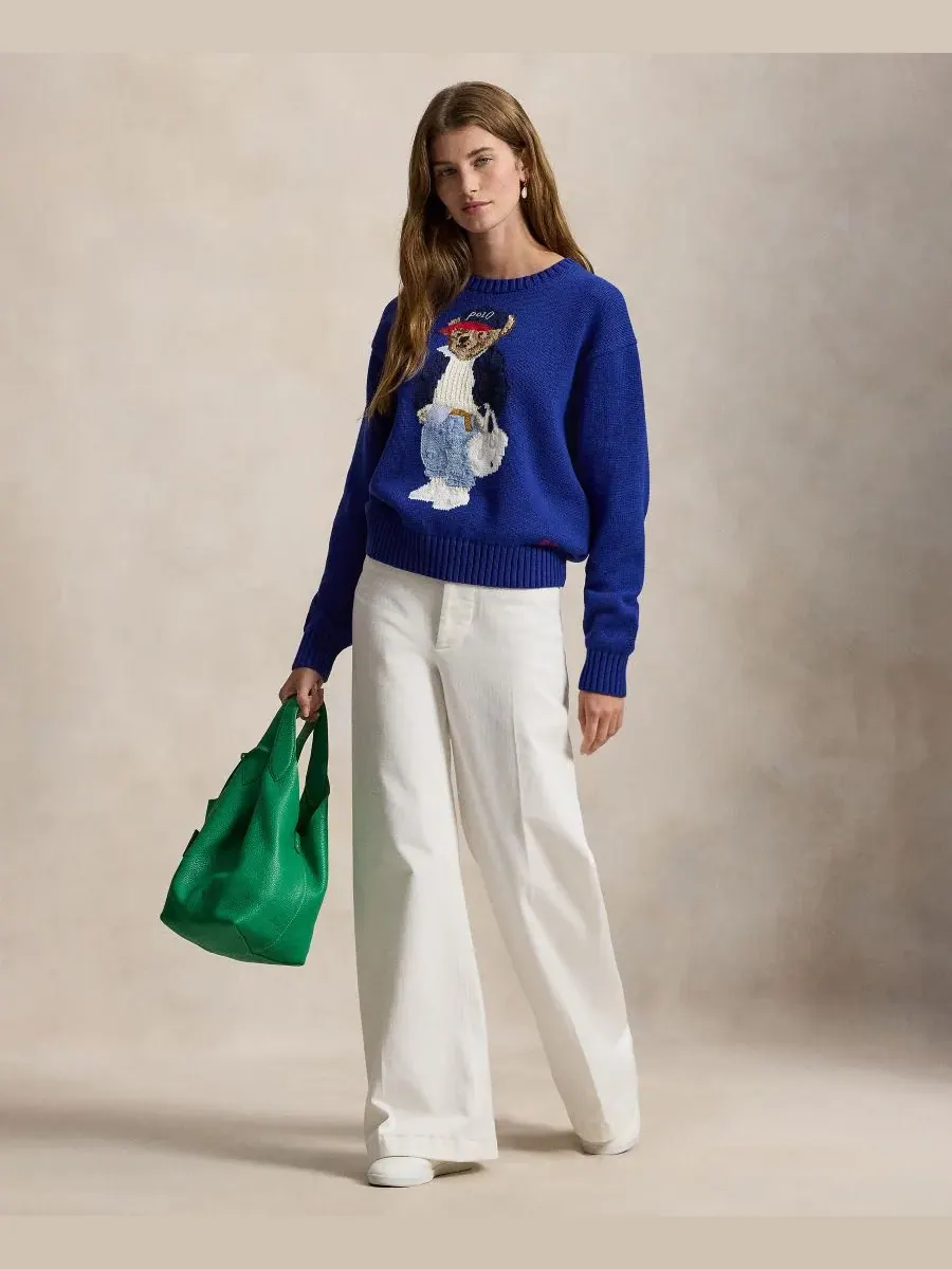 Женский свитер Polo Bear с круглым вырезом Polo Ralph Lauren, Sporting Royal — изображение 2 из 5