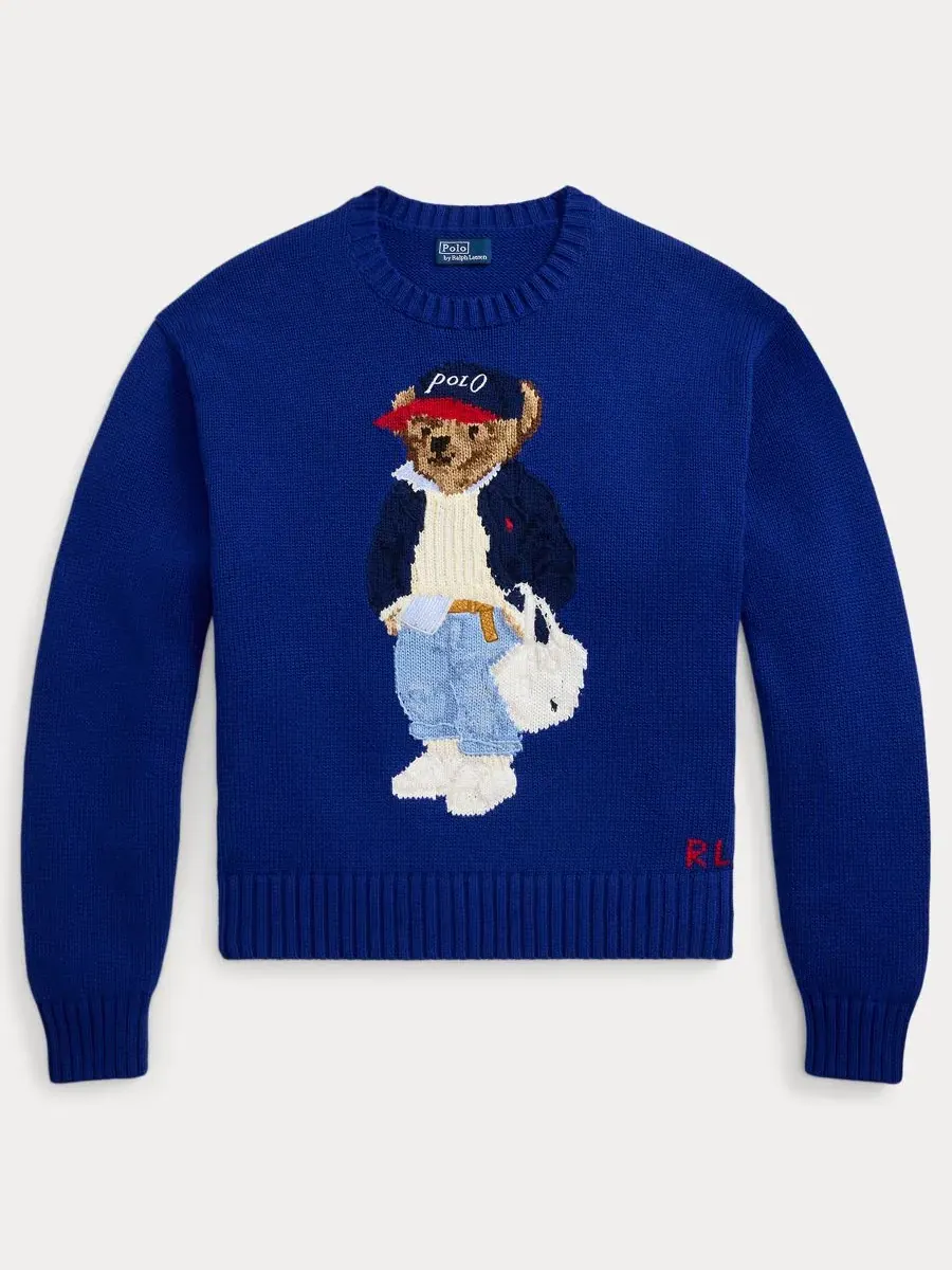 Женский свитер Polo Bear с круглым вырезом Polo Ralph Lauren, Sporting Royal — изображение 4 из 5