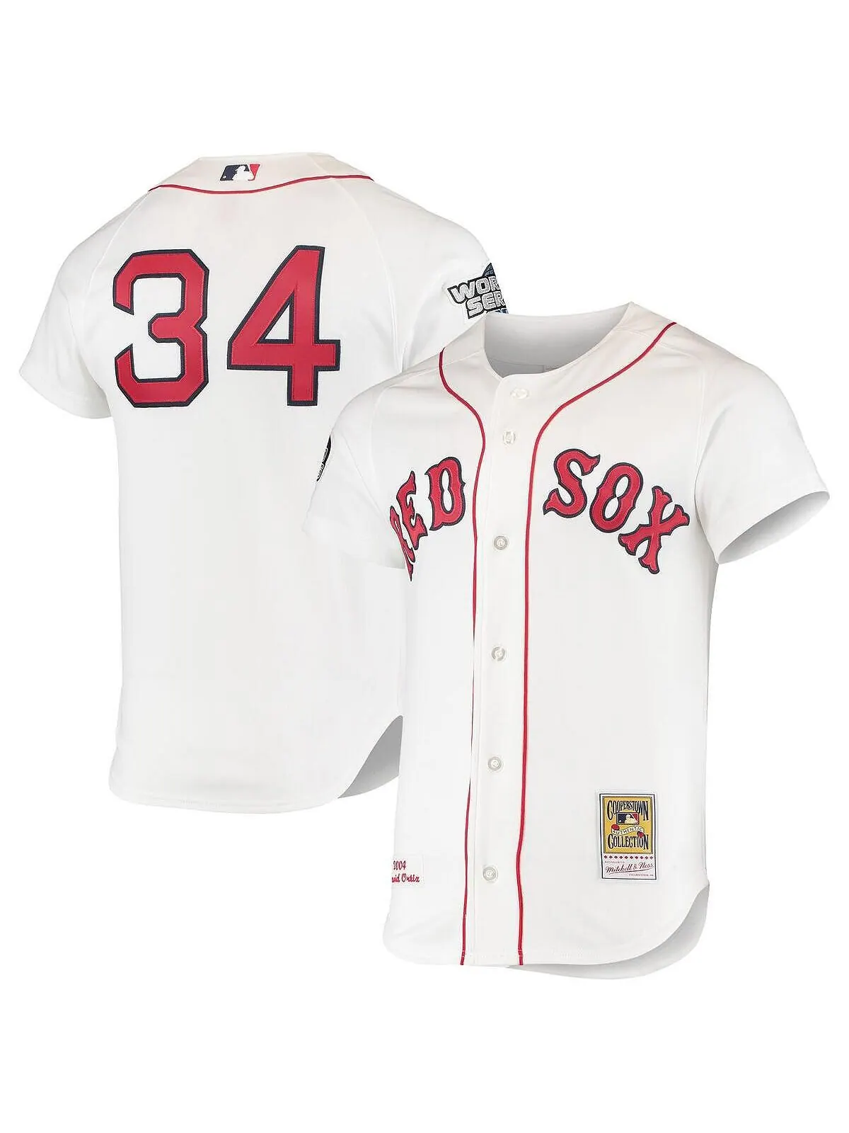 Мужская футболка david ortiz white boston red sox 2004 cooperstown collection home authentic jersey — изображение 1 из 3