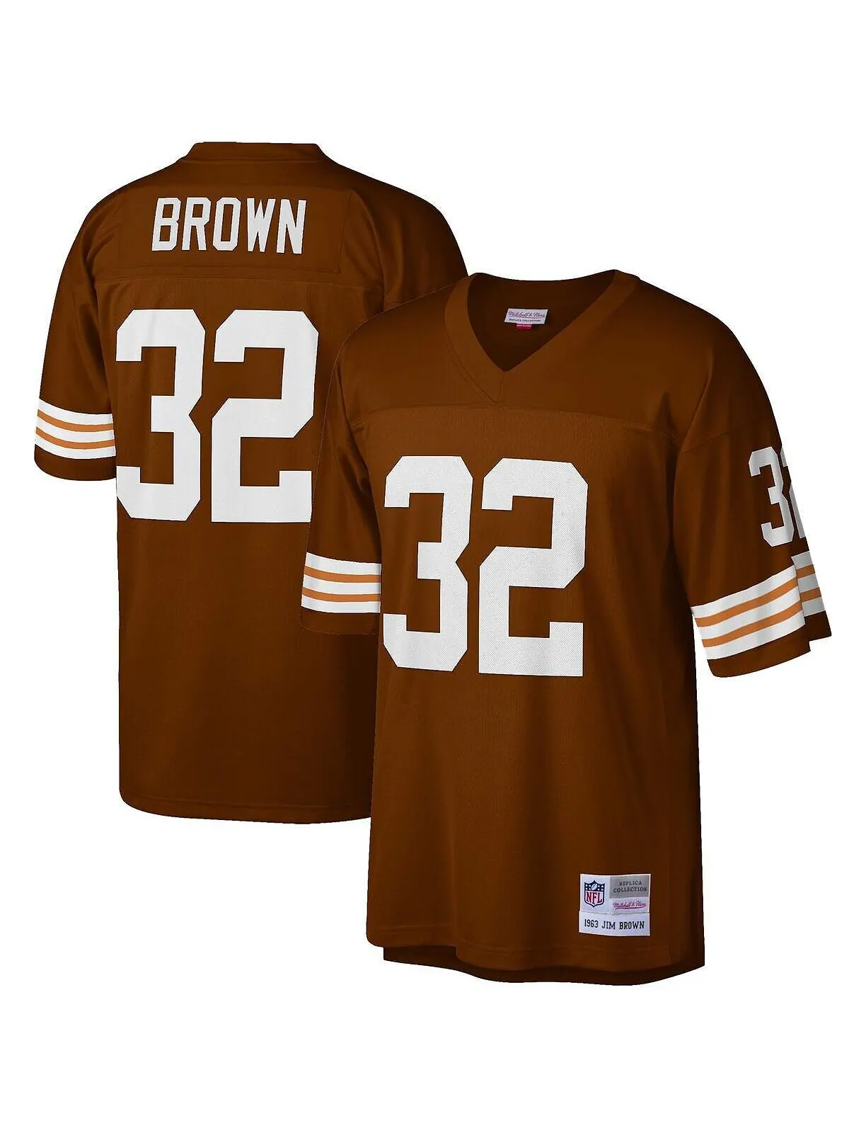 Мужская футболка jim brown brown cleveland browns big and tall 1963 года, копия джерси для — изображение 1 из 3, коричневый