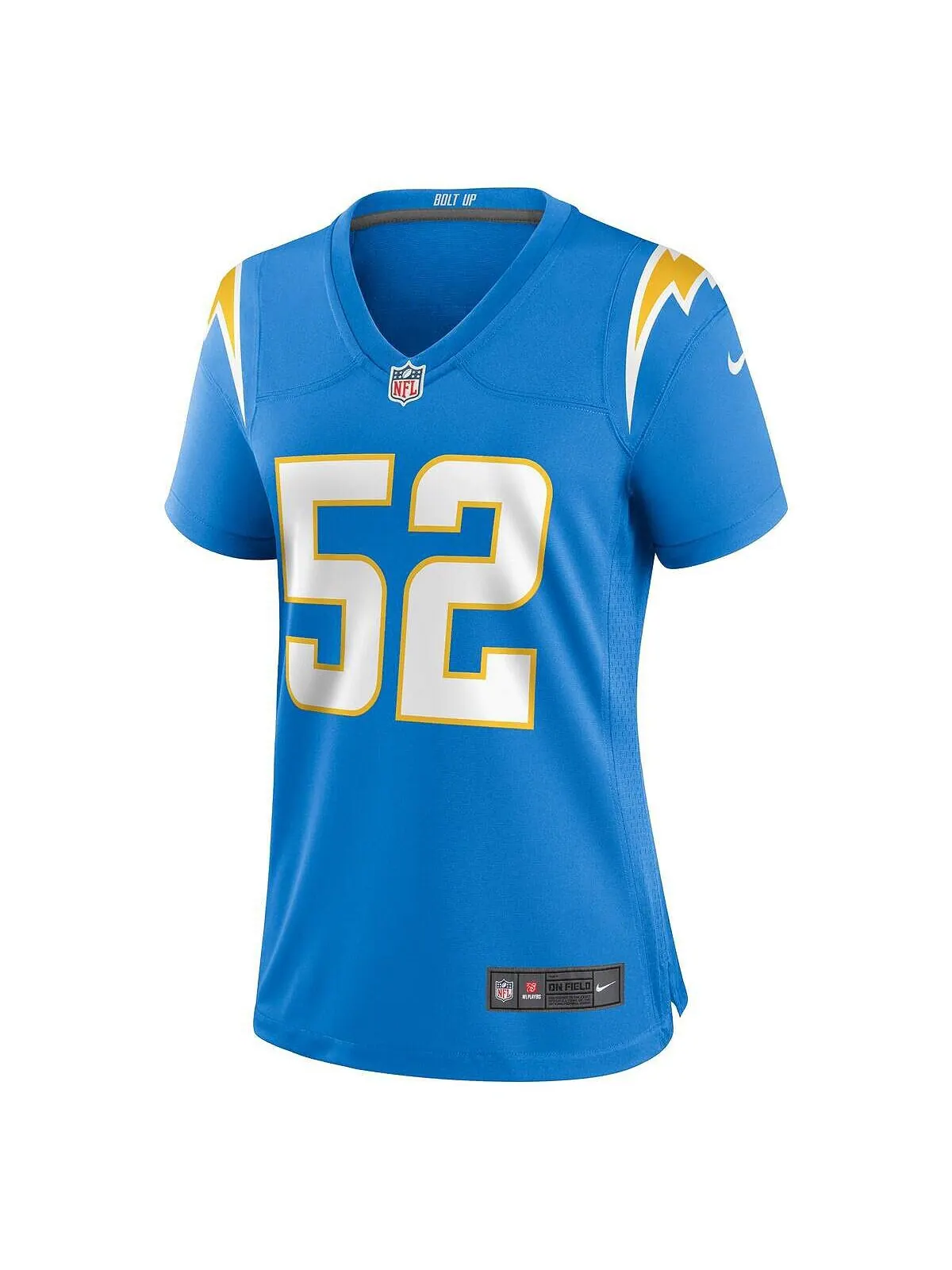 Женская футболка khalil mack powder blue los angeles chargers game jersey Nike — изображение 3 из 3, синий