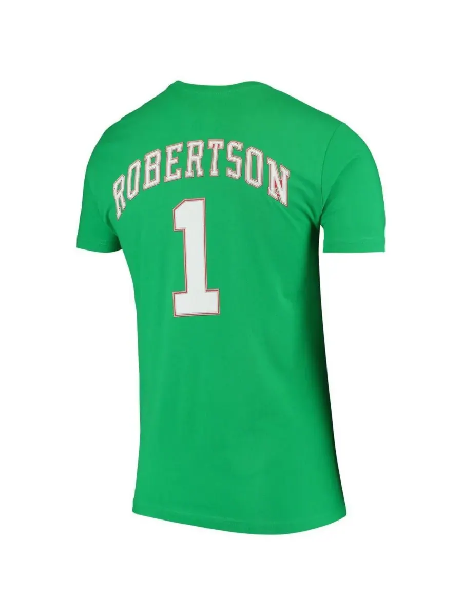 Mitchell & Ness Мужская футболка Oscar Robertson Green Milwaukee Bucks Hardwood Classics с вышитым — изображение 2 из 3
