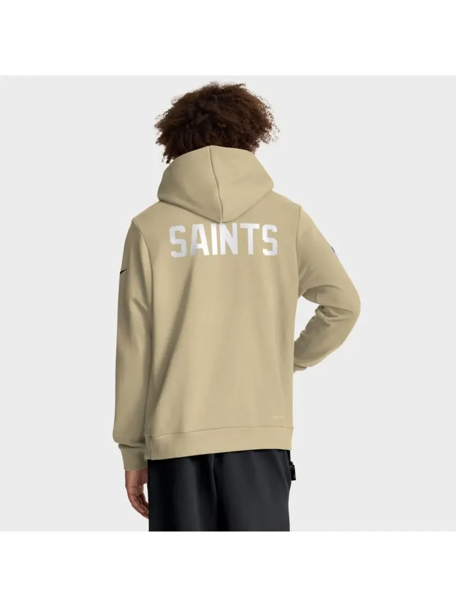 Мужская золотистая толстовка New Orleans Saints Sideline Standard Issue Alt 2 Dri-FIT Nike — изображение 2 из 5, золото