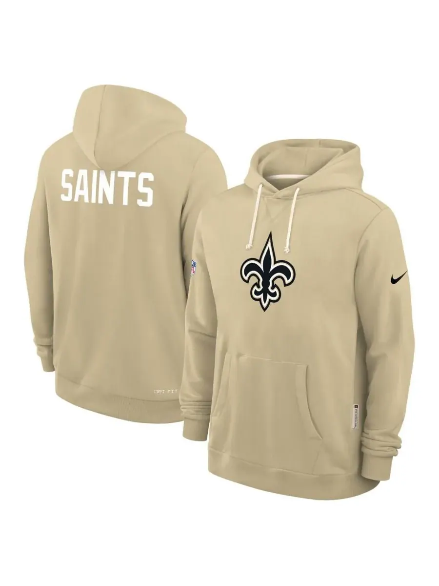 Мужская золотистая толстовка New Orleans Saints Sideline Standard Issue Alt 2 Dri-FIT Nike — изображение 4 из 5, золото