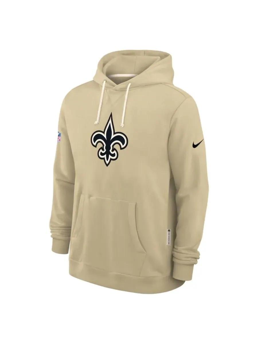 Мужская золотистая толстовка New Orleans Saints Sideline Standard Issue Alt 2 Dri-FIT Nike — изображение 5 из 5, золото