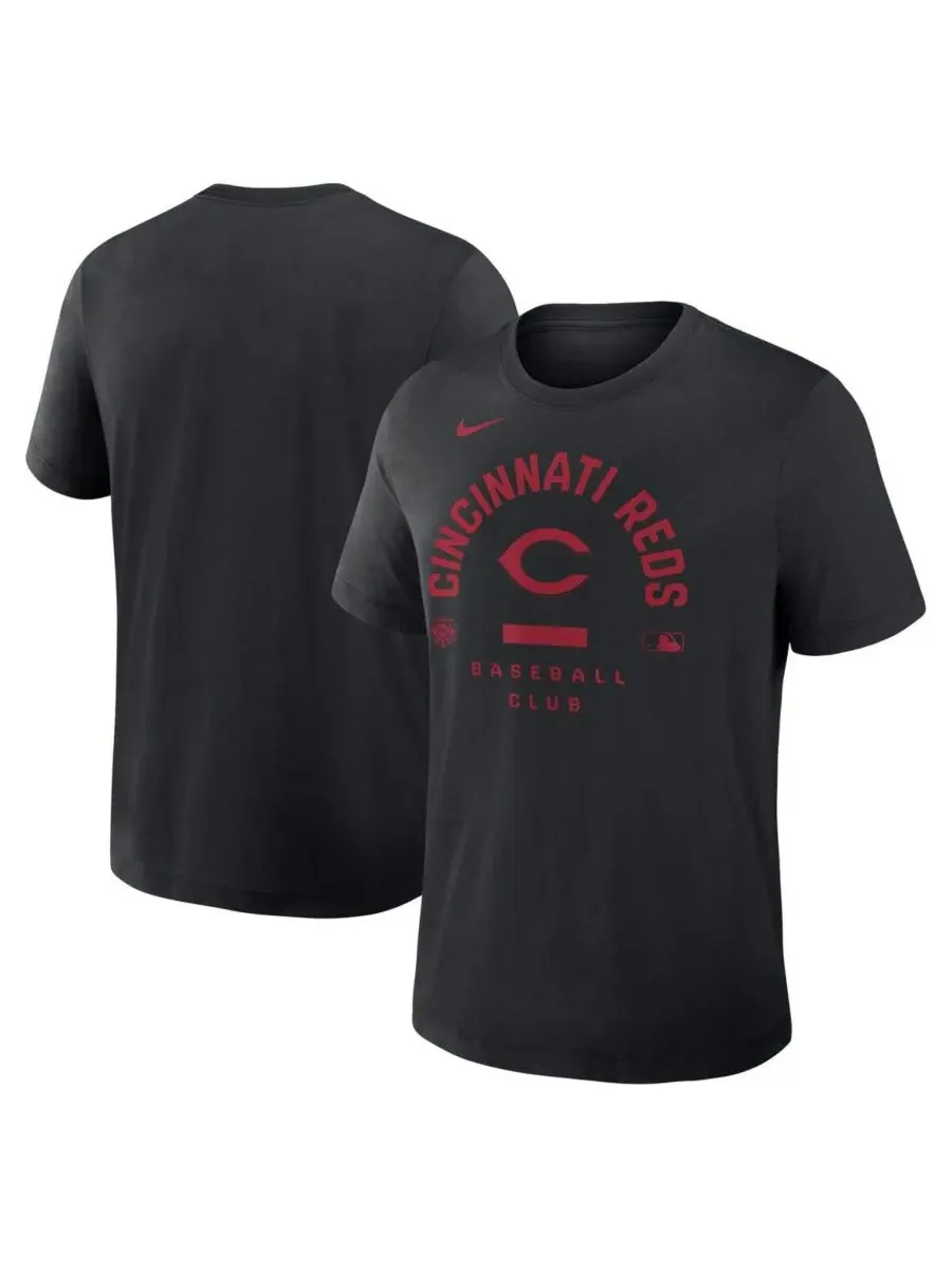 Nike Мужская черная футболка Cincinnati Reds Authentic Collection Early Work Tri-Blend Dri-FIT — изображение 1 из 3, черный