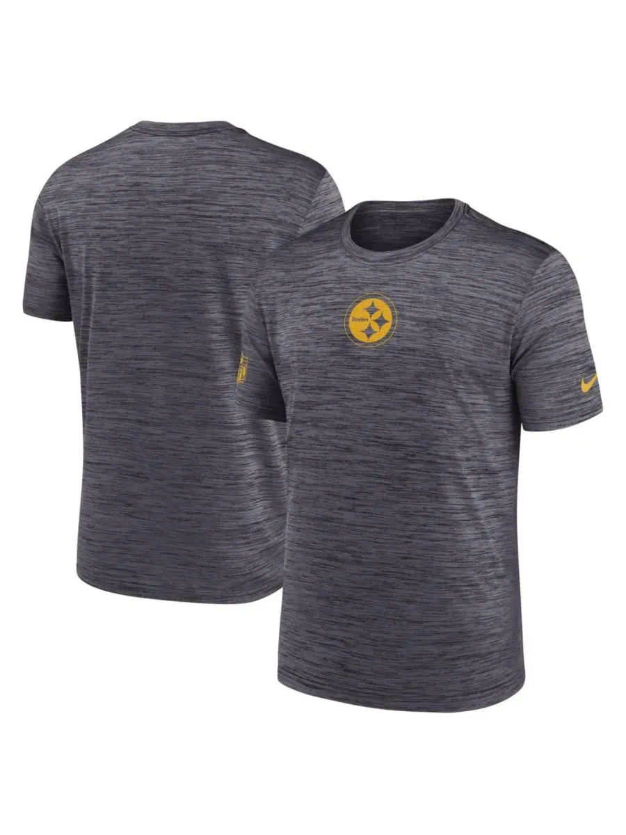 Nike Мужская черная футболка Pittsburgh Steelers Big Tall Sideline Velocity Performance — изображение 1 из 3, черный