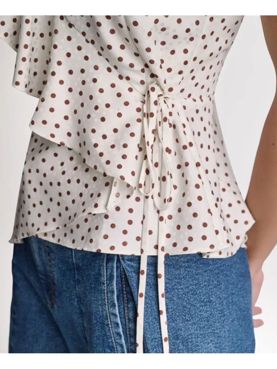Топ с имитацией запаха и воланами BCBG, Whisper Combo — изображение 4 из 6