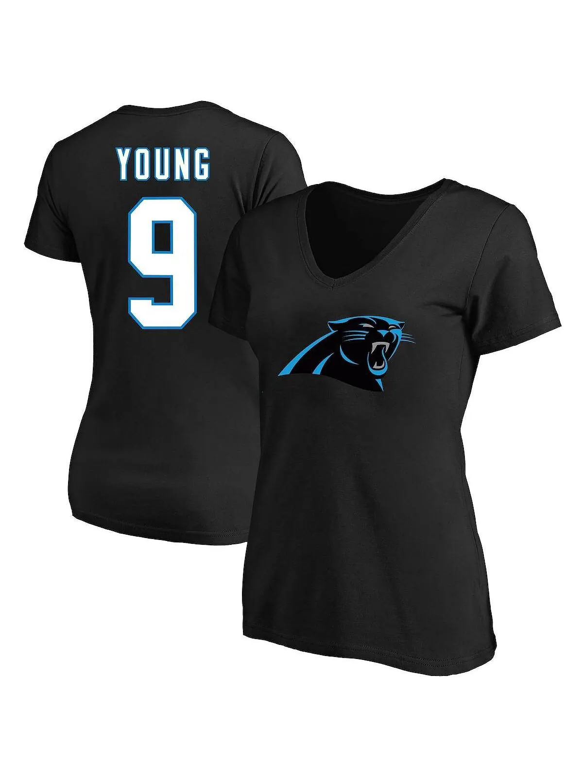 Женская фирменная футболка Bryce Young Black Carolina Panthers размера плюс с именем и номером — изображение 1 из 1, черный