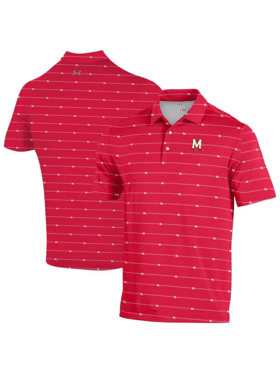 Under Armour Мужская красная футболка-поло Maryland Terrapins Gameday ArmourFuse — изображение 1 из 3, красный