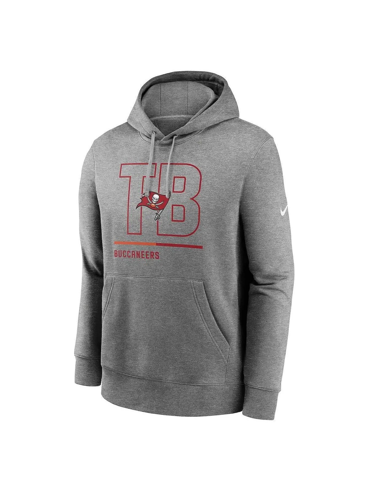 Мужской флисовый пуловер с капюшоном серого цвета Tampa Bay Buccaneers City Code Club Nike — изображение 2 из 3, серый