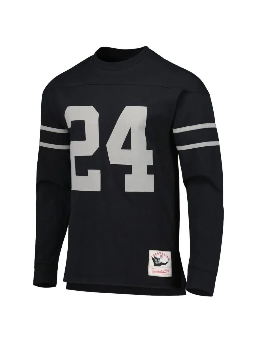 Mitchell & Ness Мужская черная футболка с длинным рукавом Charles Woodson Oakland Raiders с именем — изображение 3 из 3