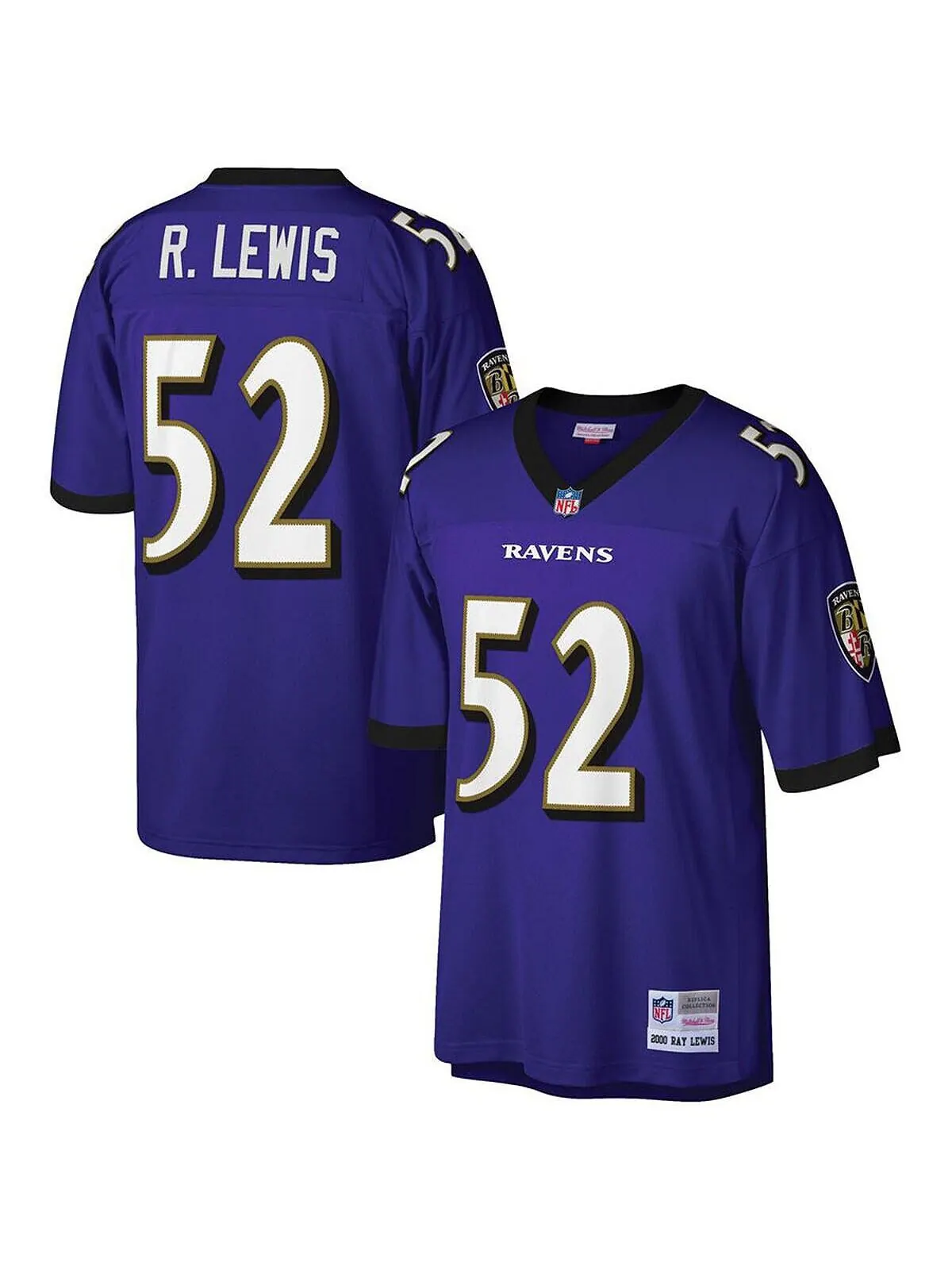 Мужская футболка Ray Lewis Purple Baltimore Ravens Big and Tall 2000, реплика вышедшего на пенсию — изображение 1 из 3