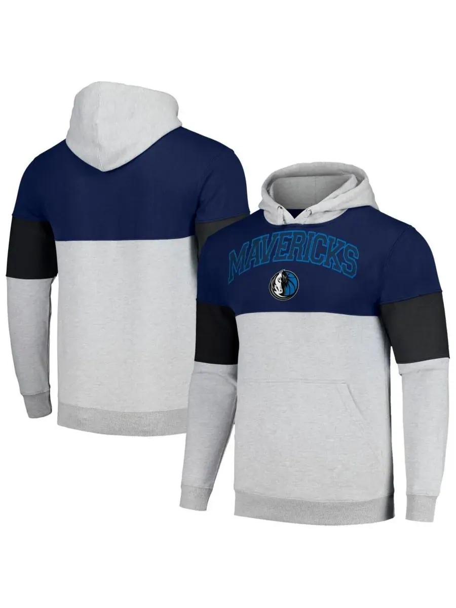 Fanatics Мужская толстовка с капюшоном Dallas Mavericks, темно-синяя, черная, больших размеров — изображение 1 из 3