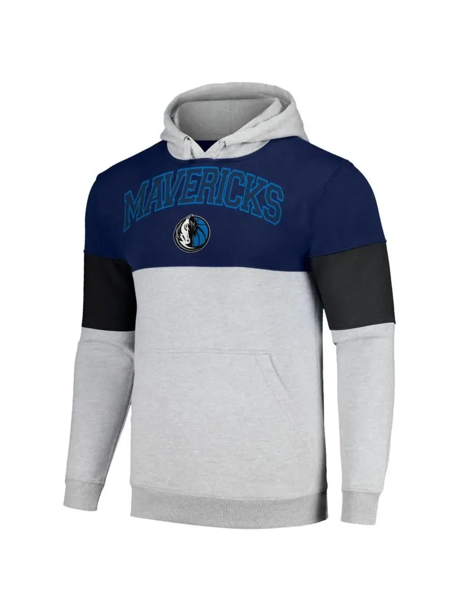 Fanatics Мужская толстовка с капюшоном Dallas Mavericks, темно-синяя, черная, больших размеров — изображение 3 из 3