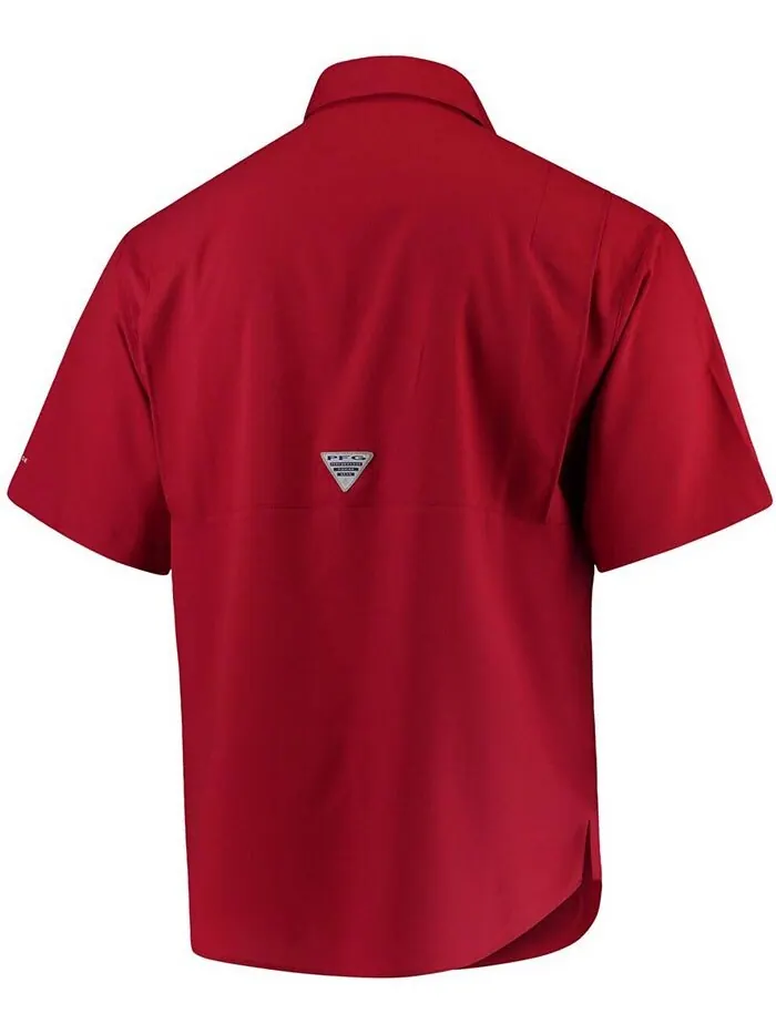 Мужская рубашка Alabama Crimson Tide PFG Tamiami Columbia — изображение 4 из 4, красный