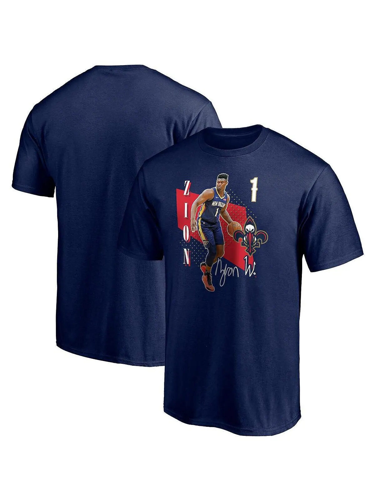 Мужская футболка zion williamson navy new orleans pelicans pick roll Fanatics — изображение 1 из 2, темно-синий