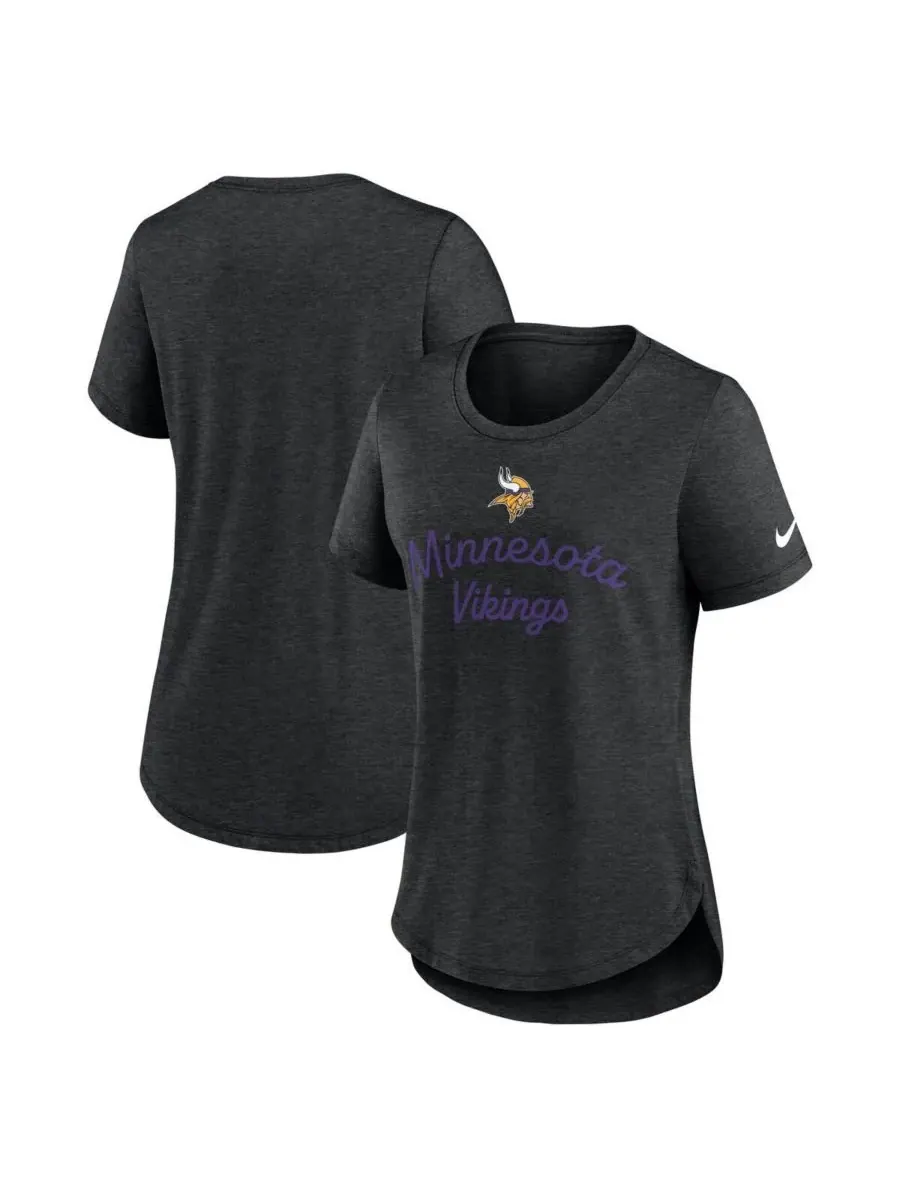 Nike Женская черная футболка Minnesota Vikings Script Tri-Blend — изображение 1 из 3, черный