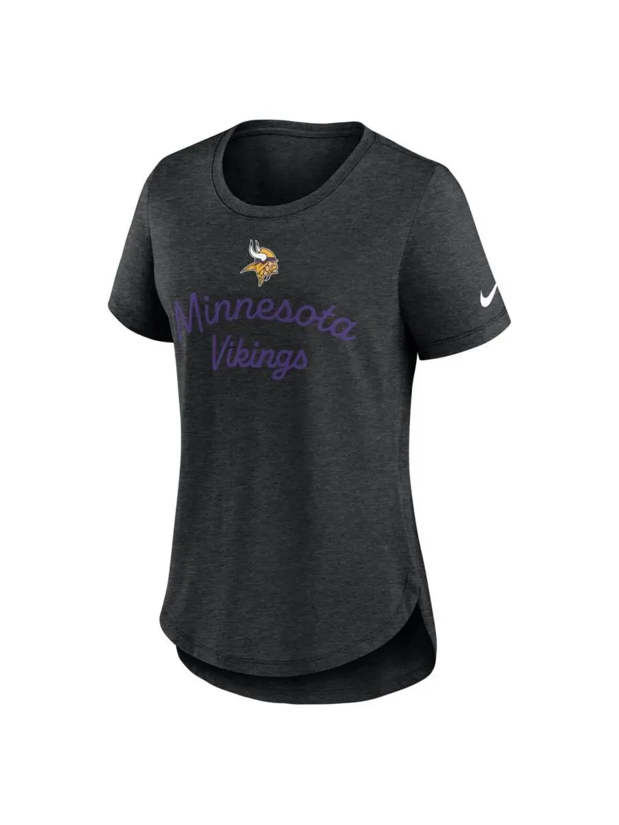 Nike Женская черная футболка Minnesota Vikings Script Tri-Blend — изображение 2 из 3, черный