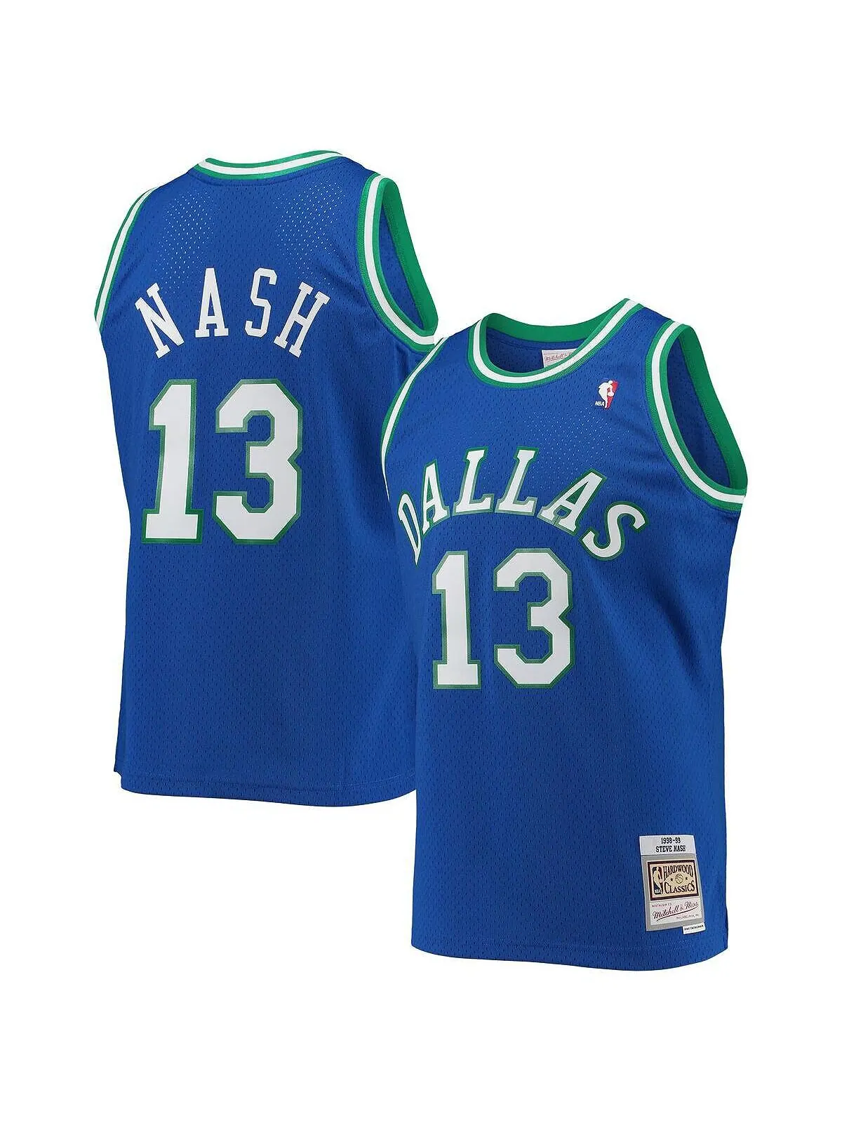 Мужская синяя майка Steve Nash Dallas Mavericks Hardwood Classics Swingman Mitchell & Ness — изображение 1 из 3, синий