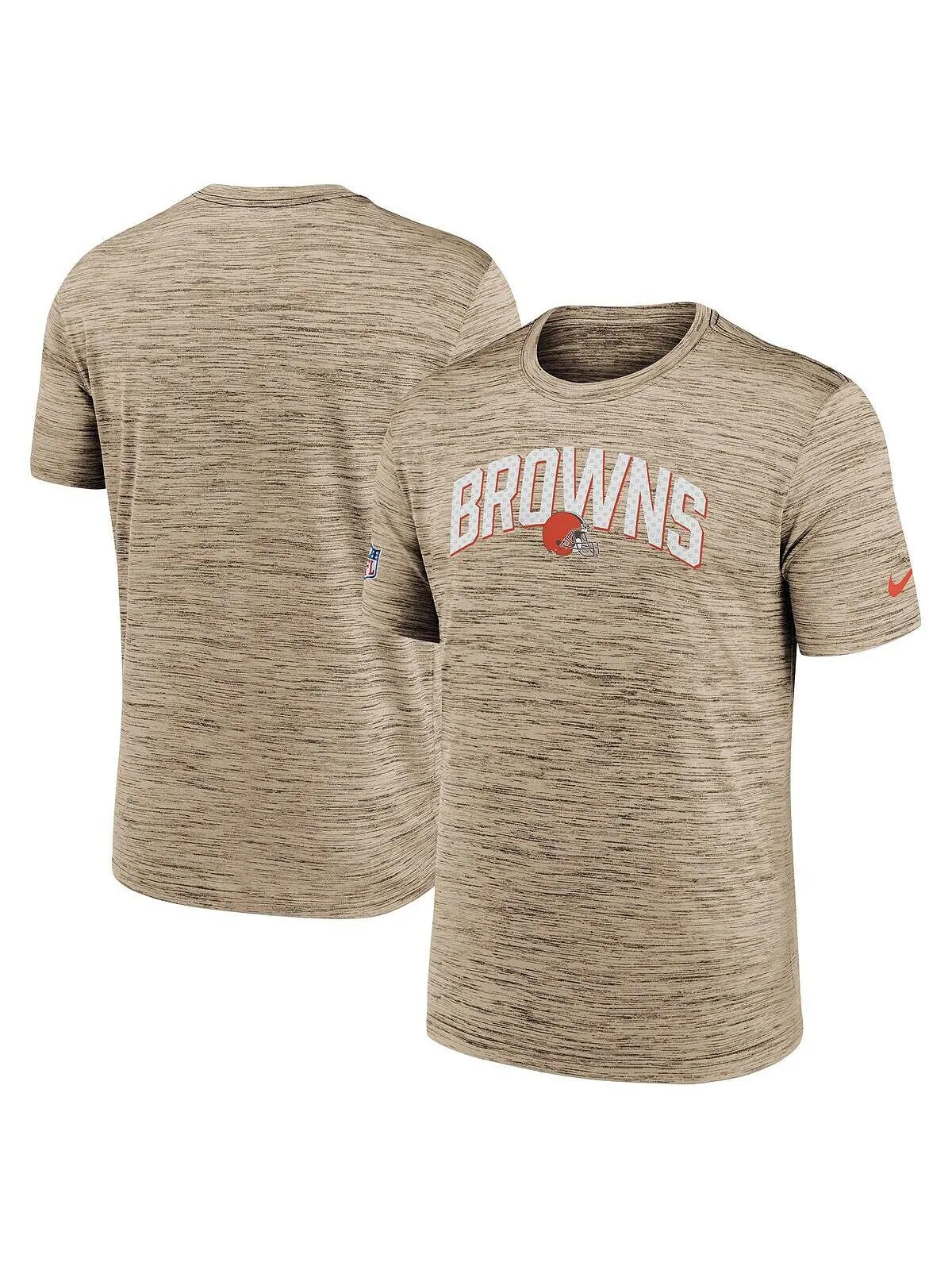 Мужская коричневая футболка Cleveland Browns Velocity Athletic Stack Performance Nike — изображение 1 из 2, коричневый