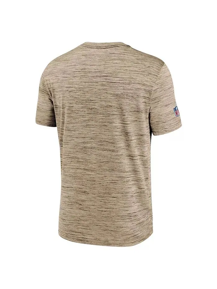 Мужская коричневая футболка Cleveland Browns Sideline Velocity Athletic Stack Performance Nike — изображение 2 из 3
