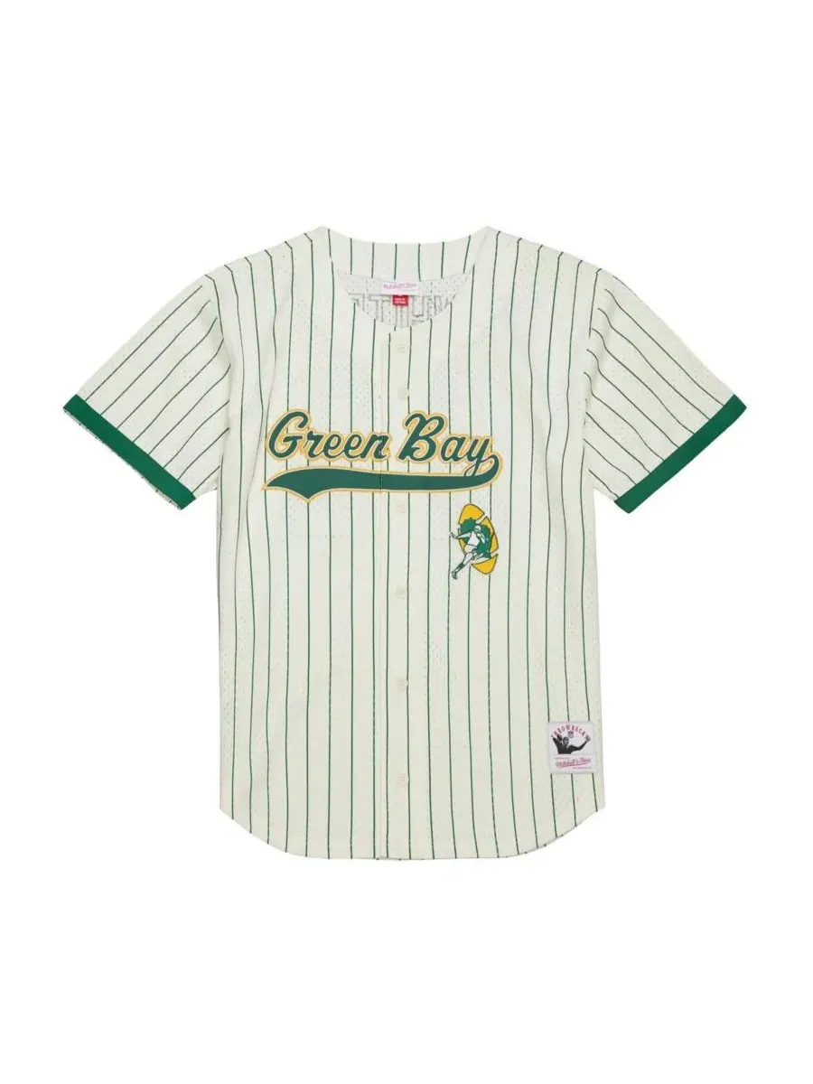 Mitchell & Ness Мужская бейсбольная майка Reggie White Cream Green Bay Packers с номером и сетчатой — изображение 5 из 5