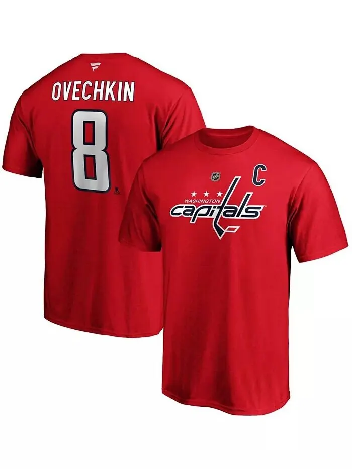 Мужская футболка Lids Александра Овечкина Washington Capitals Team Authentic Stack Fanatics — изображение 1 из 3