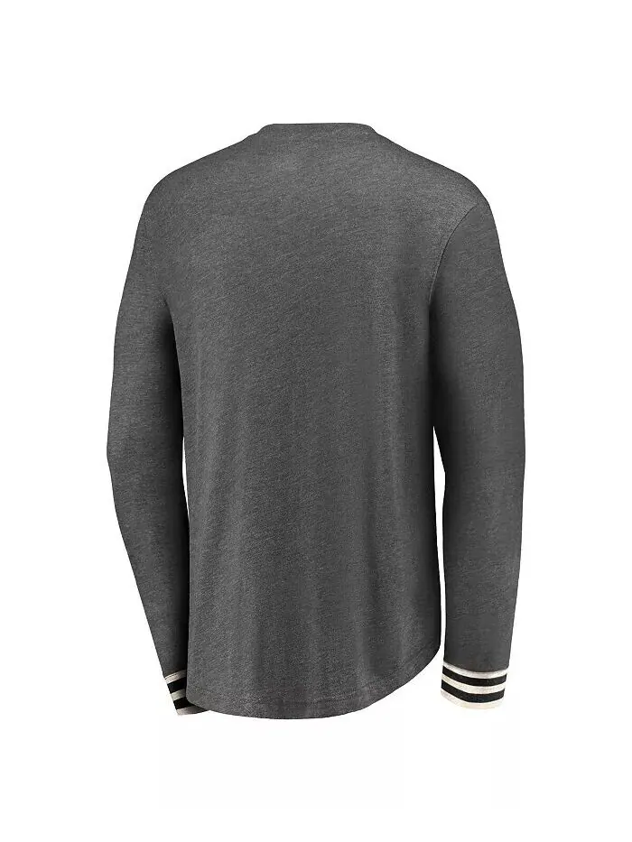 Футболка мужская Henley True Classics цвета меланж с длинным рукавом Arizona Coyotes Fanatics — изображение 3 из 3