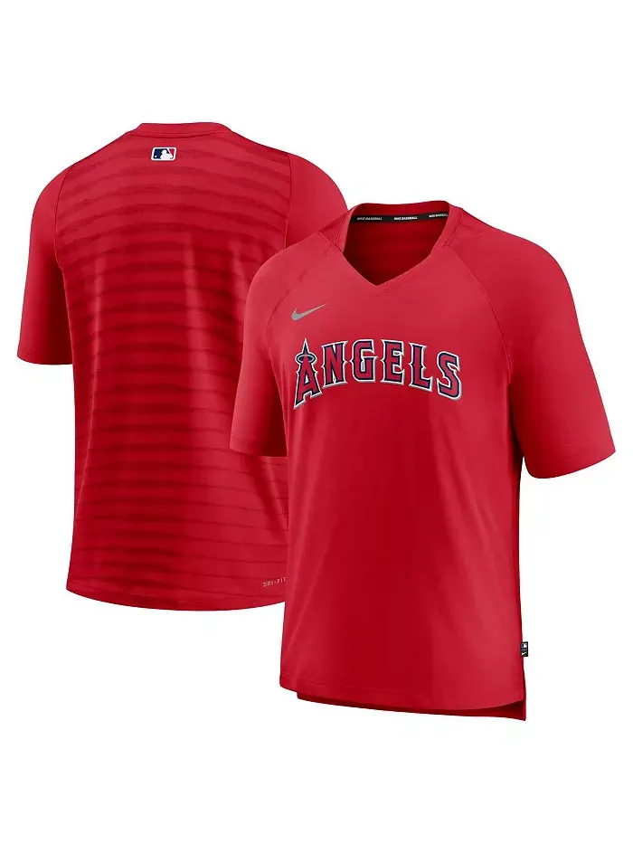 Мужская футболка Los Angeles Authentic Collection Pregame Raglan Performance с V-образным вырезом — изображение 1 из 3