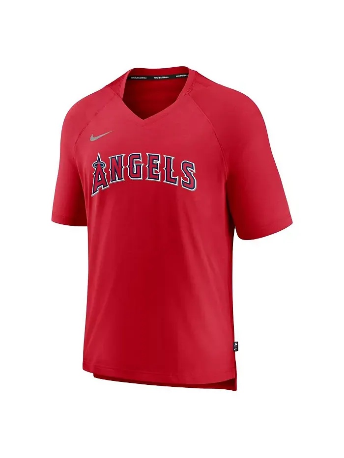 Мужская футболка Los Angeles Authentic Collection Pregame Raglan Performance с V-образным вырезом — изображение 2 из 3