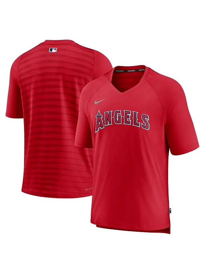 Мужская красная футболка Los Angeles Angels Authentic Collection Pregame Raglan Performance с — изображение 1 из 3, красный