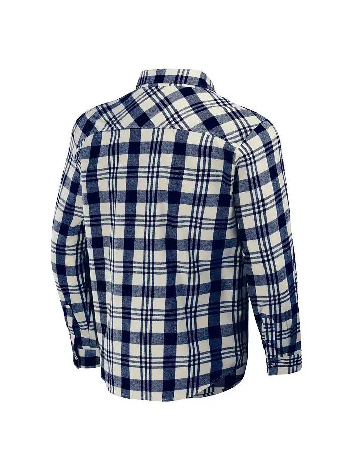 Мужская рубашка на пуговицах в клетку Darius Rucker Collection от Navy Cleveland Guardians Fanatics — изображение 3 из 3
