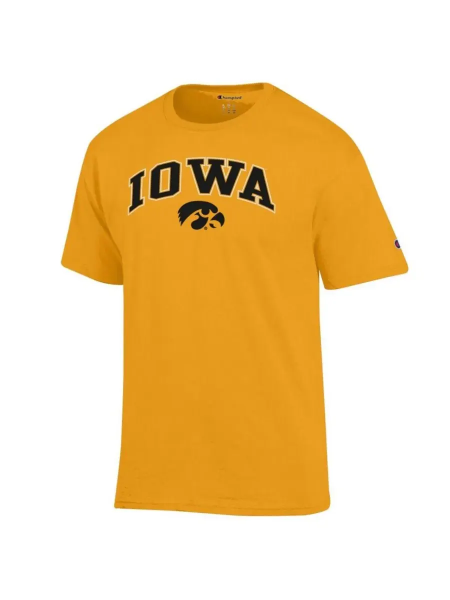 Мужская золотистая футболка с логотипом Iowa Hawkeyes в виде арки Champion — изображение 2 из 3, золото